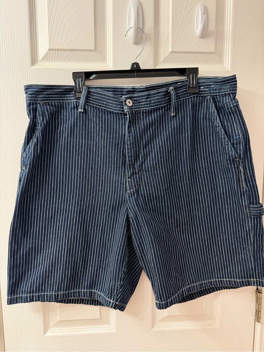 GAP 90’s Baggy Carpenter Navy Pinstripe Men’s Shorts Railroad Stripe Size 38